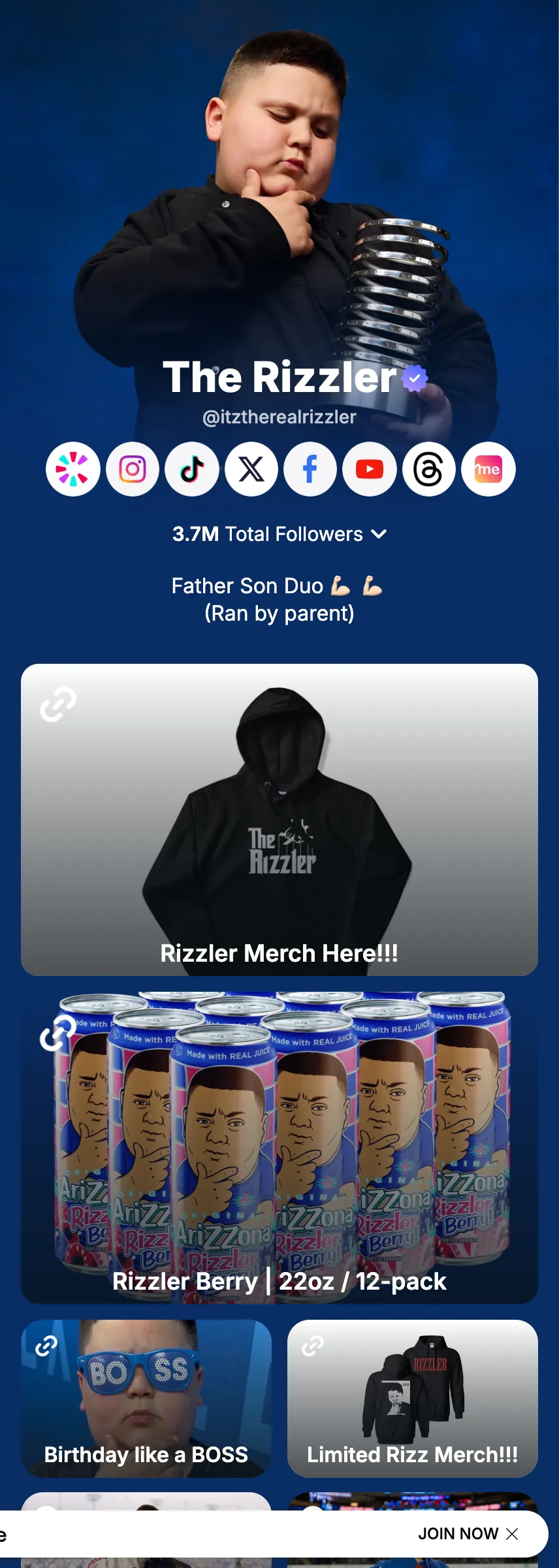 Profile screenshot (mirrored)