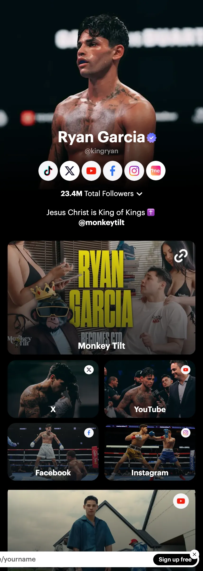 Profile screenshot (mirrored)