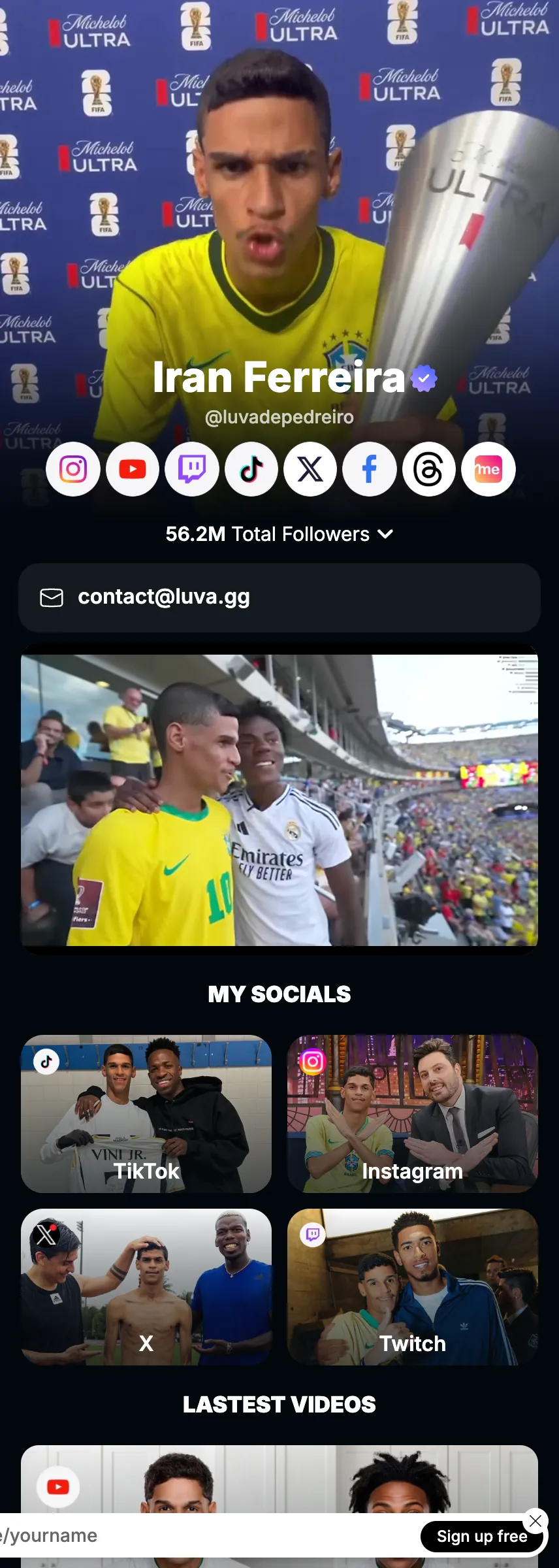 Profile screenshot (mirrored)