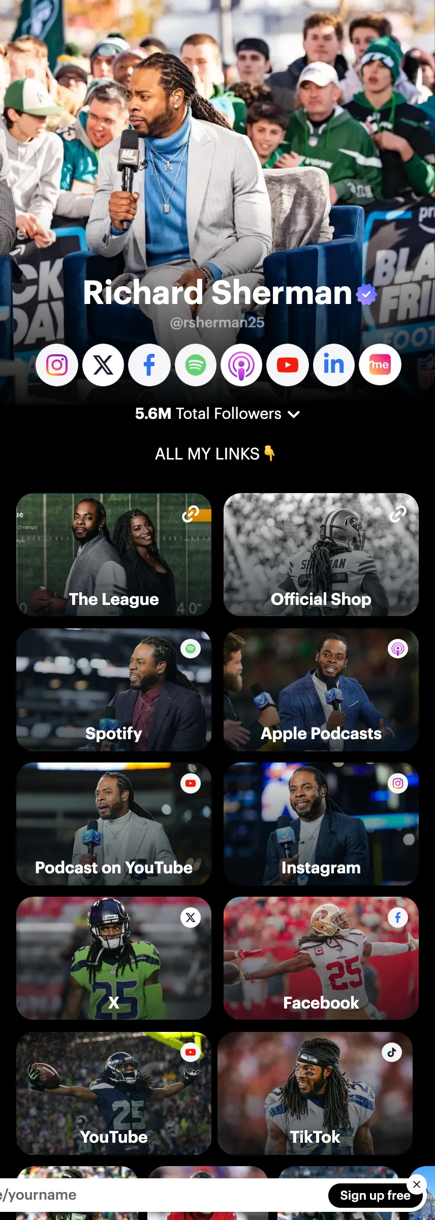 Profile screenshot (mirrored)
